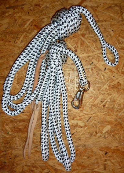 Corde de travail / corde de travail au sol / corde à anneaux, blanc-noir