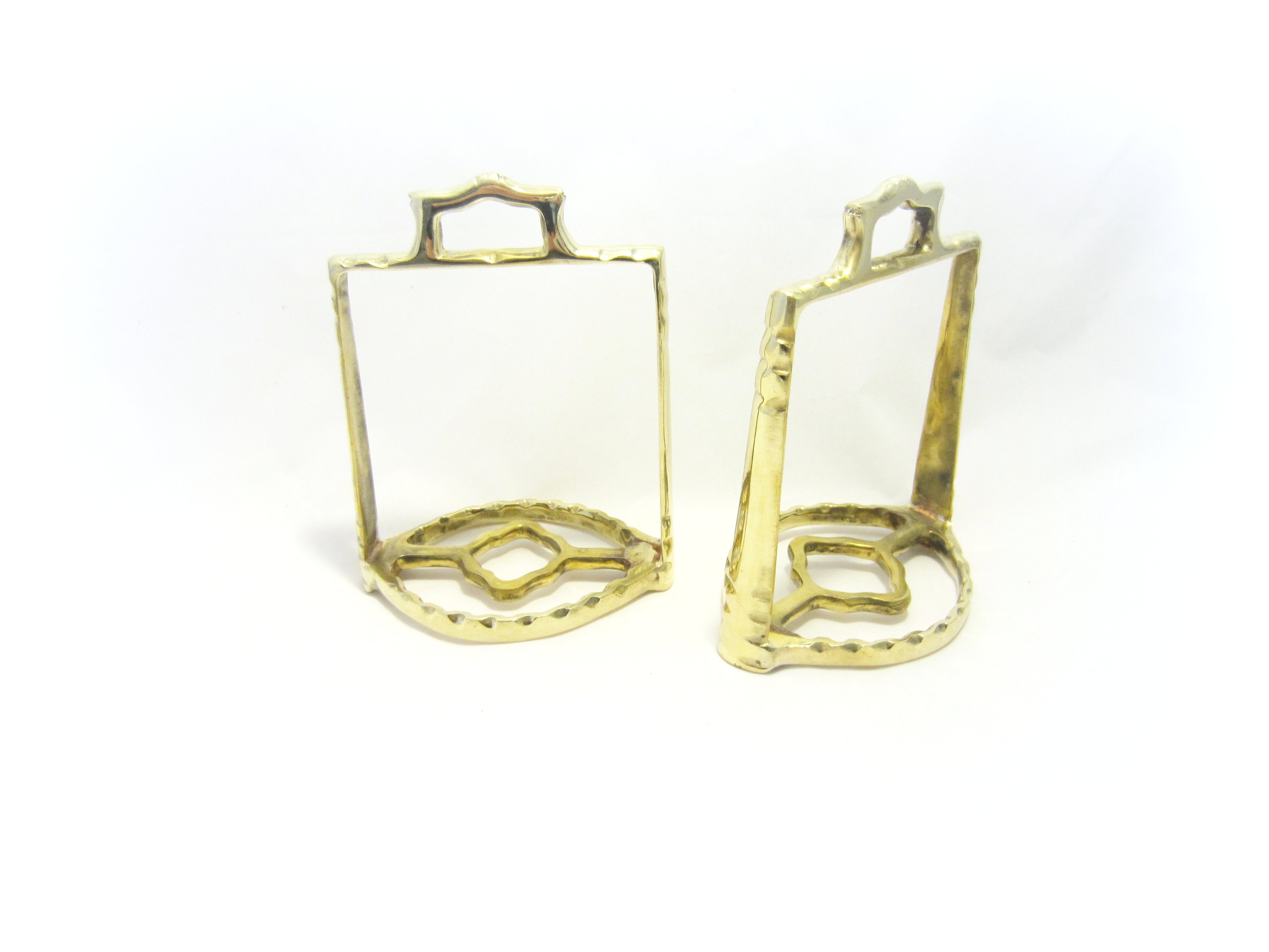 Portuguese baroque stirrups "square" silver or gold colored - 1 pair 