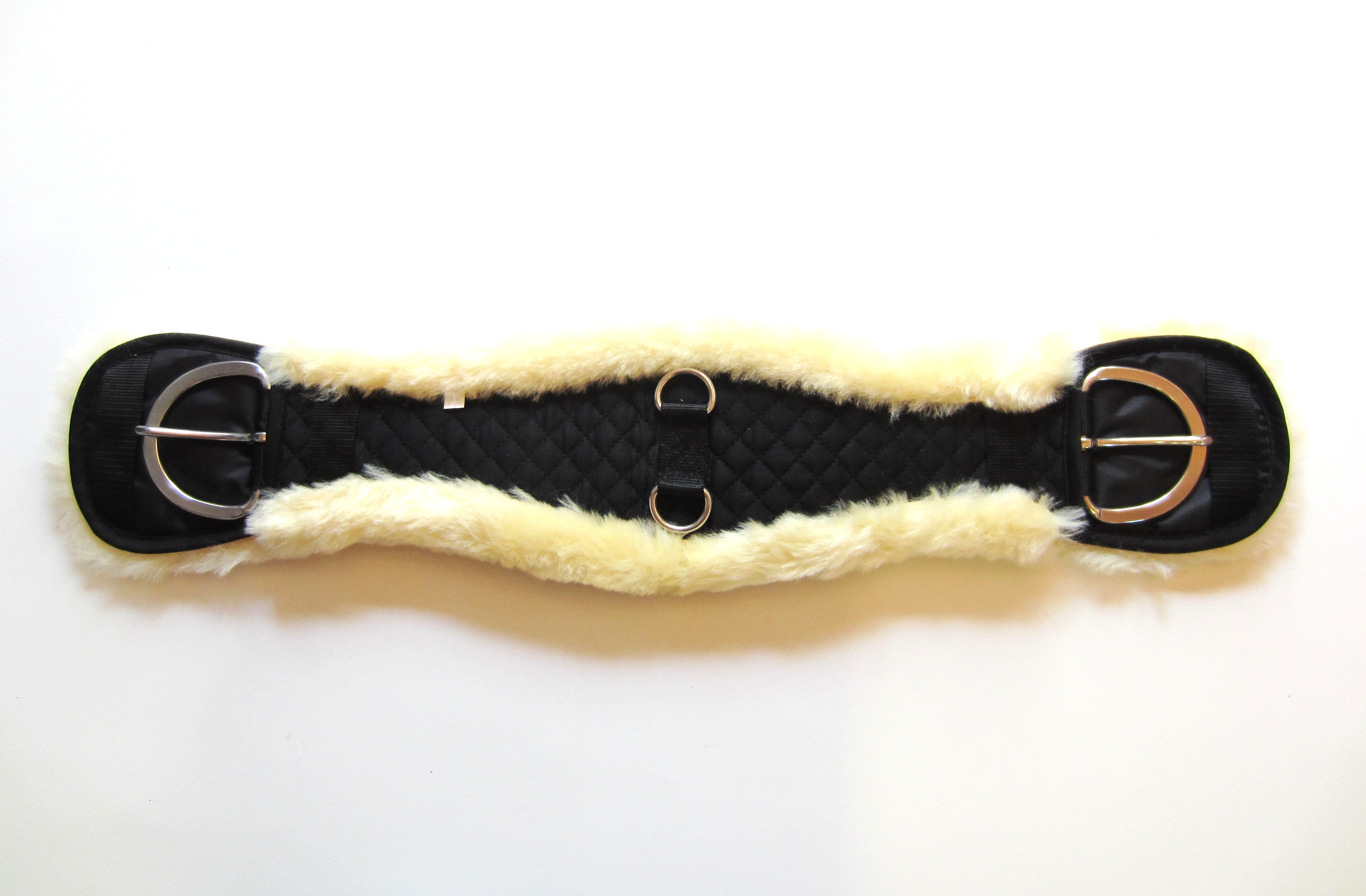 Soft western saddle girth with lambskin - straight anatomical - unique piece -