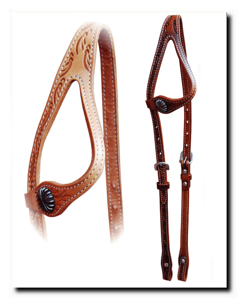 One-ear bridle with tooling and concho 2562