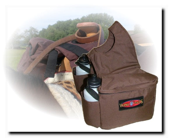 Insulated horn saddle bag with 2 water bottles