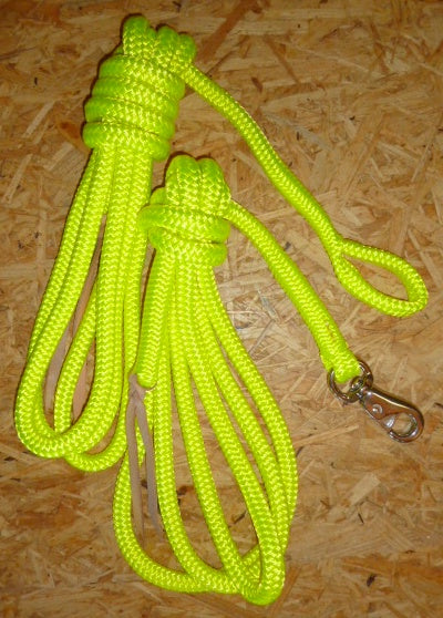 Corde de travail / corde de travail au sol / corde à anneaux, jaune fluo