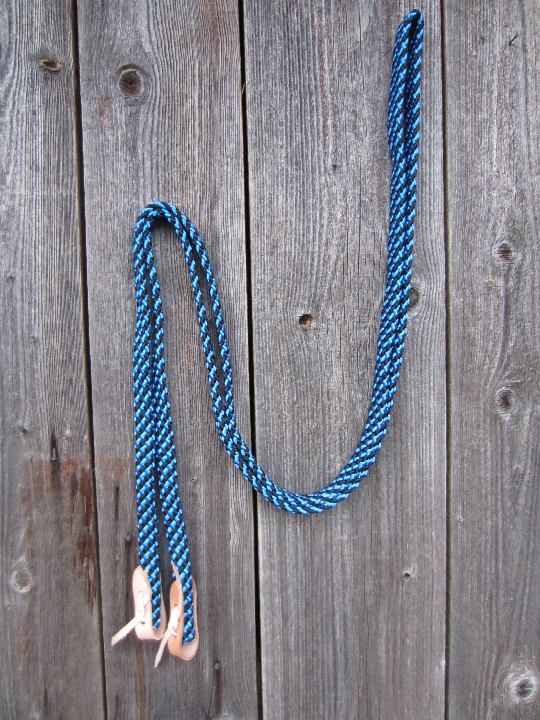 Webbing reins with leather adapter