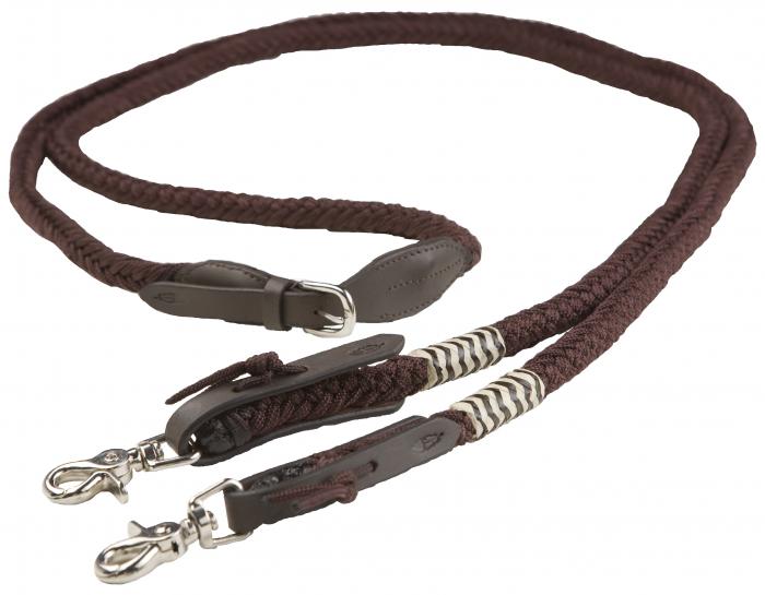 Acorn reins, closed, with removable snap hooks