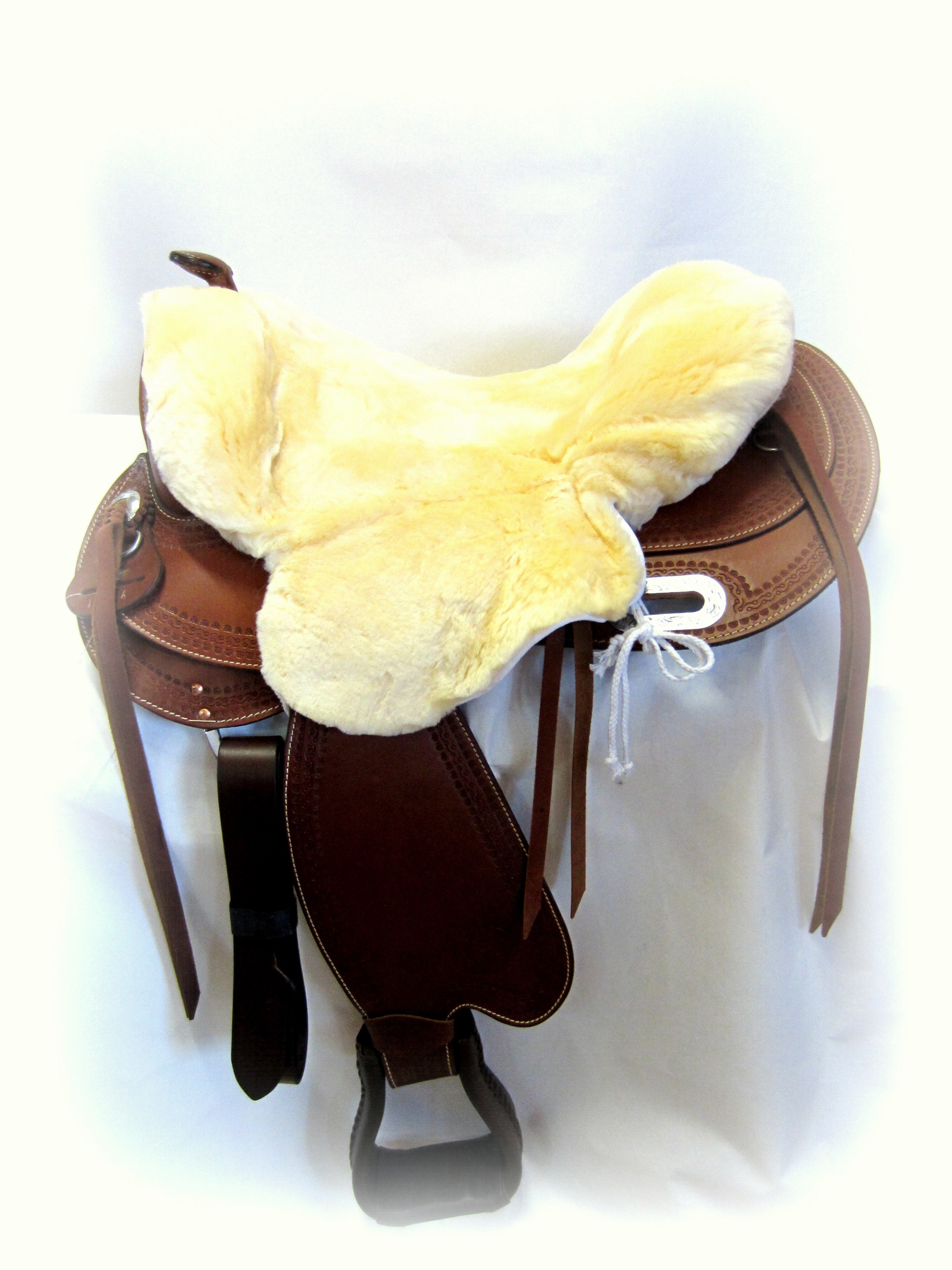Western saddle seat fur - seat cover made of merino lambskin - one size