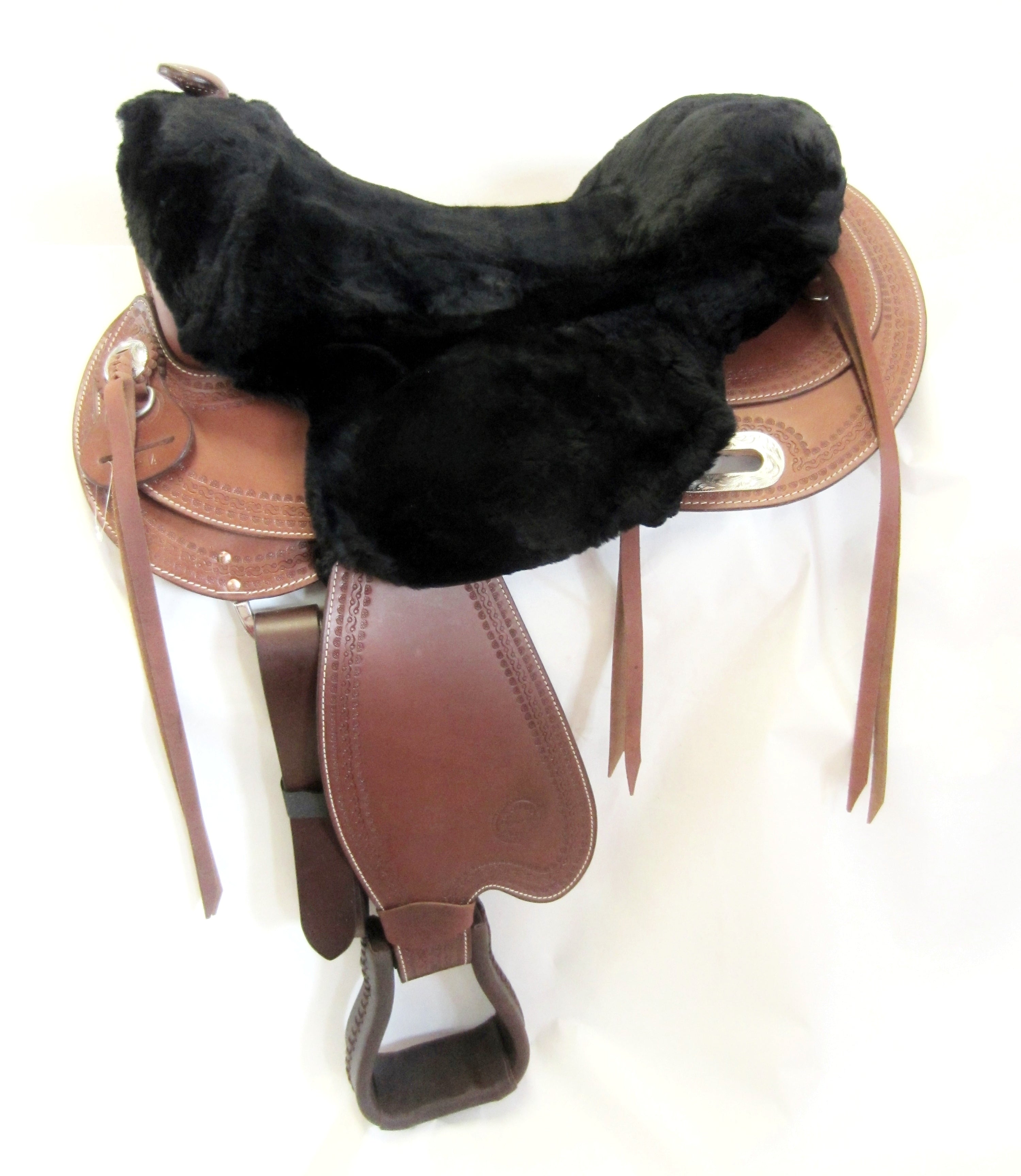 Western saddle seat fur - seat cover made of merino lambskin - one size