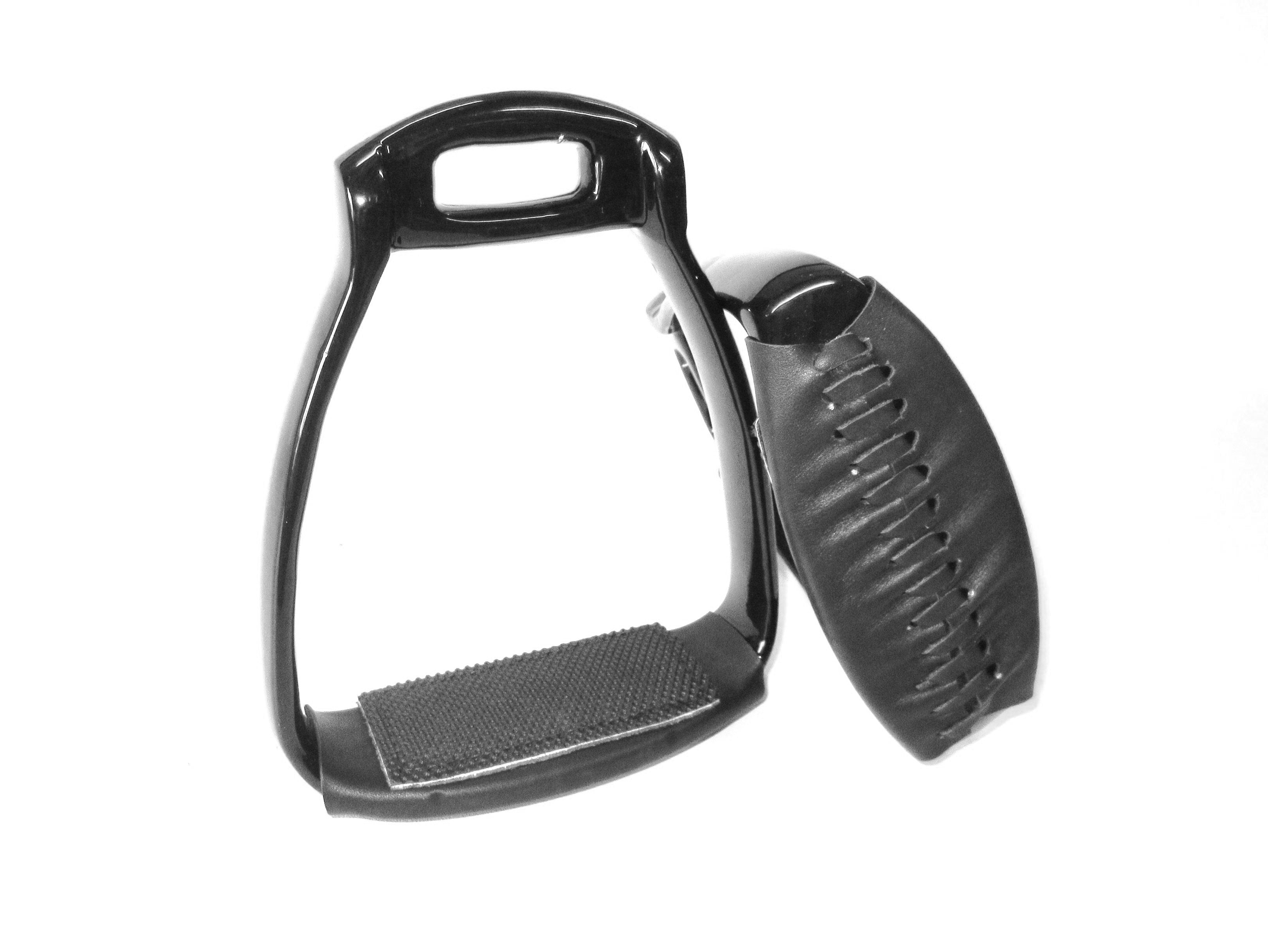 Aluminum stirrups in brown and black